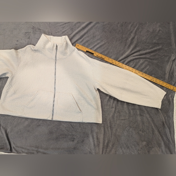 Lululemon Textured Crop Sweatshirt Oversized Jacket Neutral XL/XXL - Picture 15 of 16